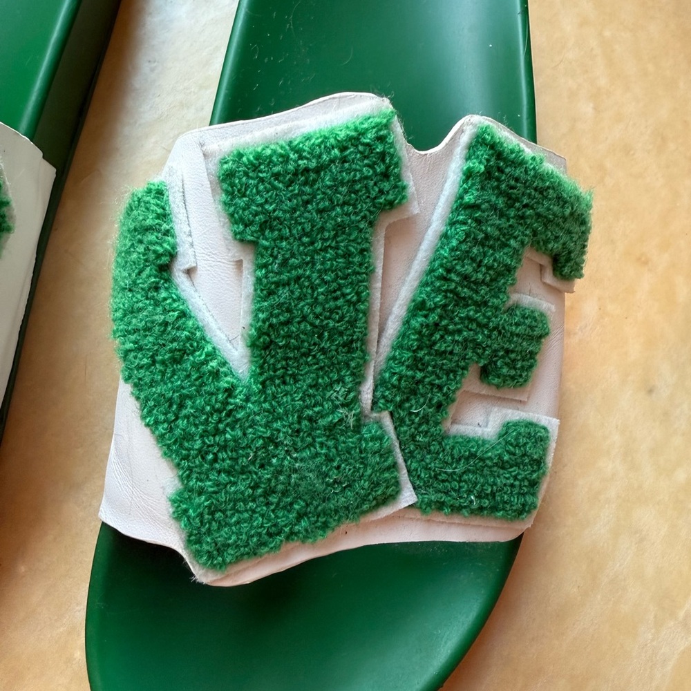 Tory Burch Sport Green LOVE Slides SZ 8 - Picture 5 of 10